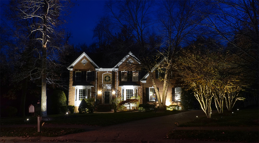 Outdoor Lighting House Night Time