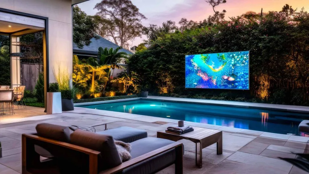 MicroLED video wall installed in a luxury Richmond home by Livewire